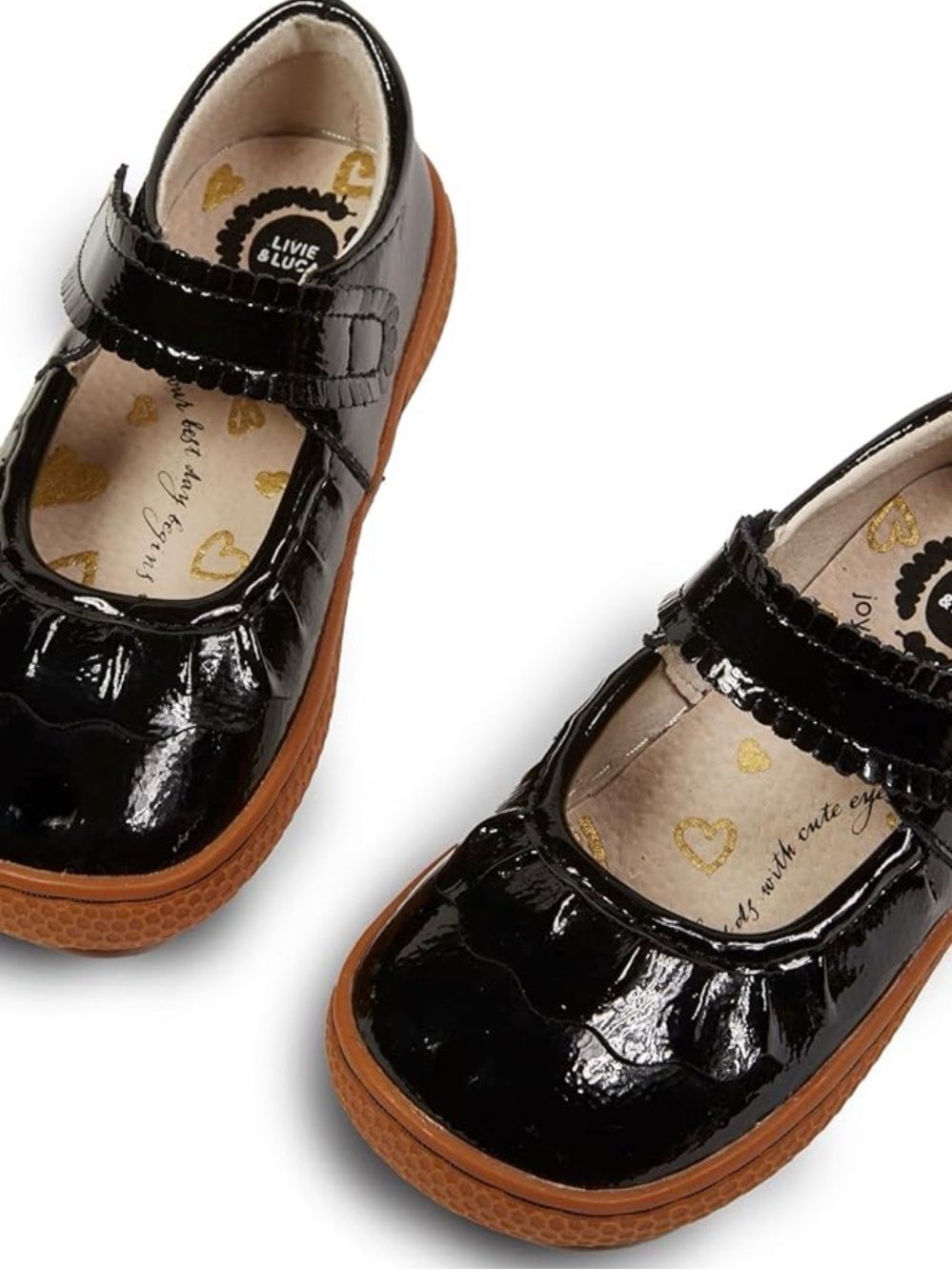 Livie & Luca Ruche Black Patent Mary Janes Sz 12 - Picture 1 of 5